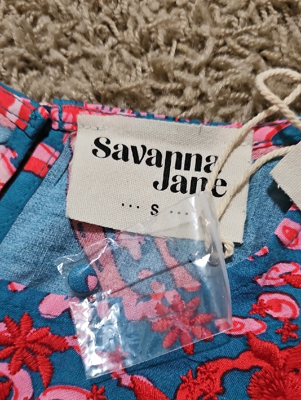 NWT Savanna Jane Dress Paisley A-line Mini Embroidered Flutter Sleeve Small - Picture 4 of 8
